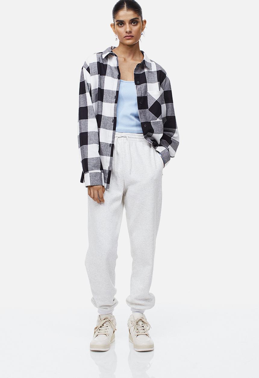 H&M - Checked shirt - black/white checked
