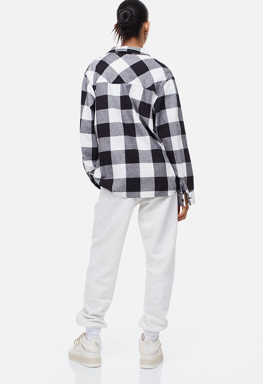H&M - Checked shirt - black/white checked