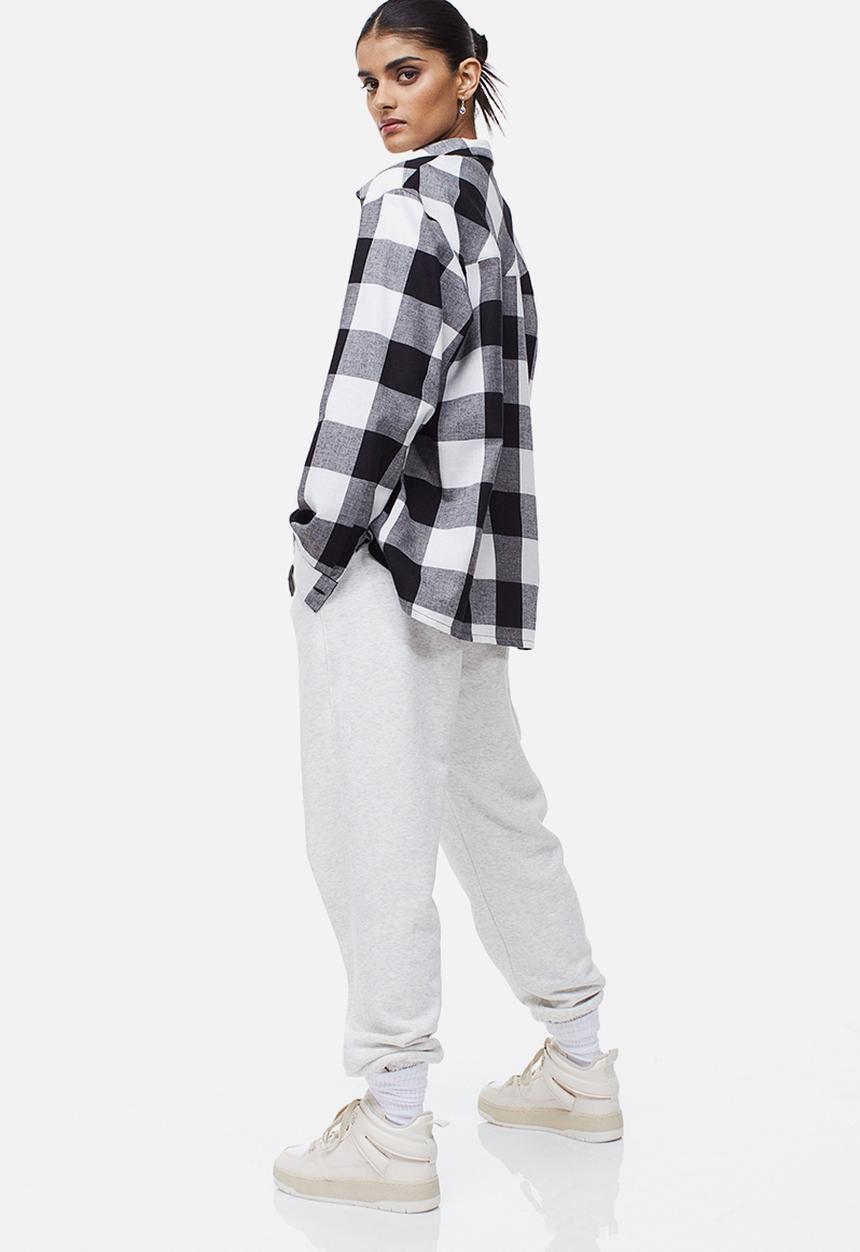 H&M - Checked shirt - black/white checked