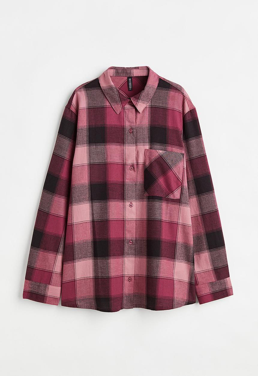 H&M - Checked shirt - pink/checked