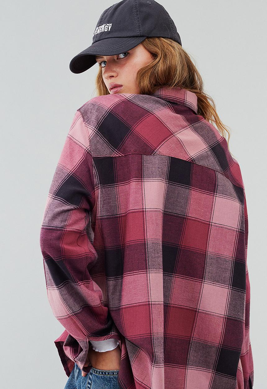 H&M - Checked shirt - pink/checked