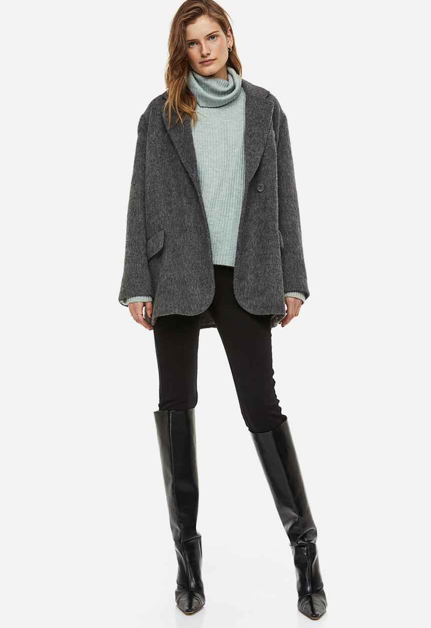 H&M - Oversized polo-neck jumper - light green