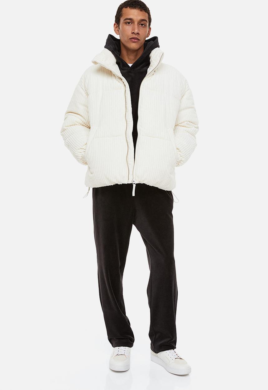 H&M - Relaxed fit velour joggers - black