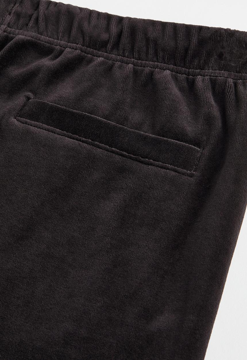 H&M - Relaxed fit velour joggers - black