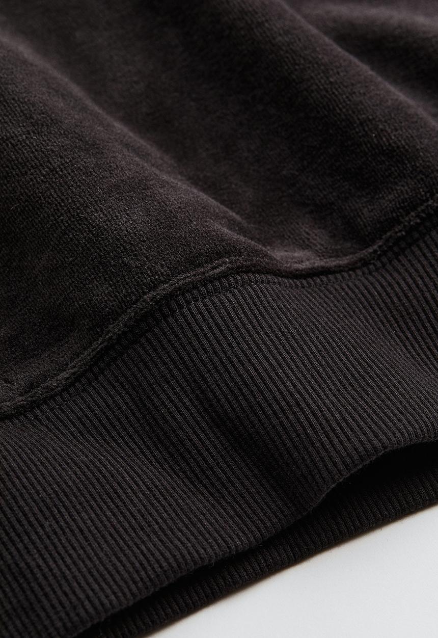 H&M - Oversized fit velour hoodie - black