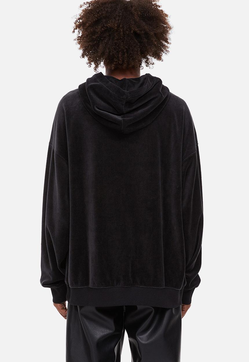 H&M - Oversized fit velour hoodie - black