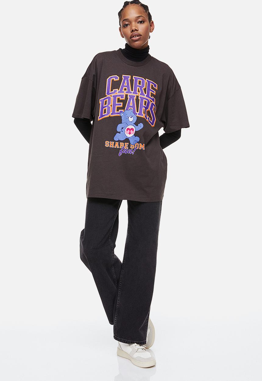 H&M - Printed T-shirt - dark grey/care bears