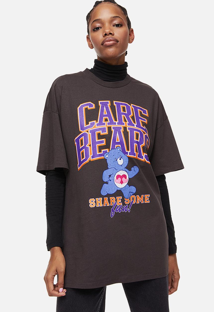 H&M - Printed T-shirt - dark grey/care bears