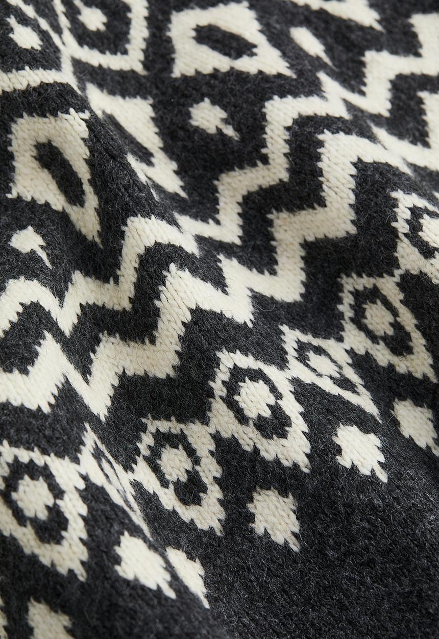 H&M - Jacquard-knit jumper - dark grey/patterned