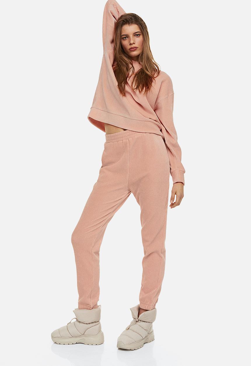 H&M - Velour joggers - powder pink