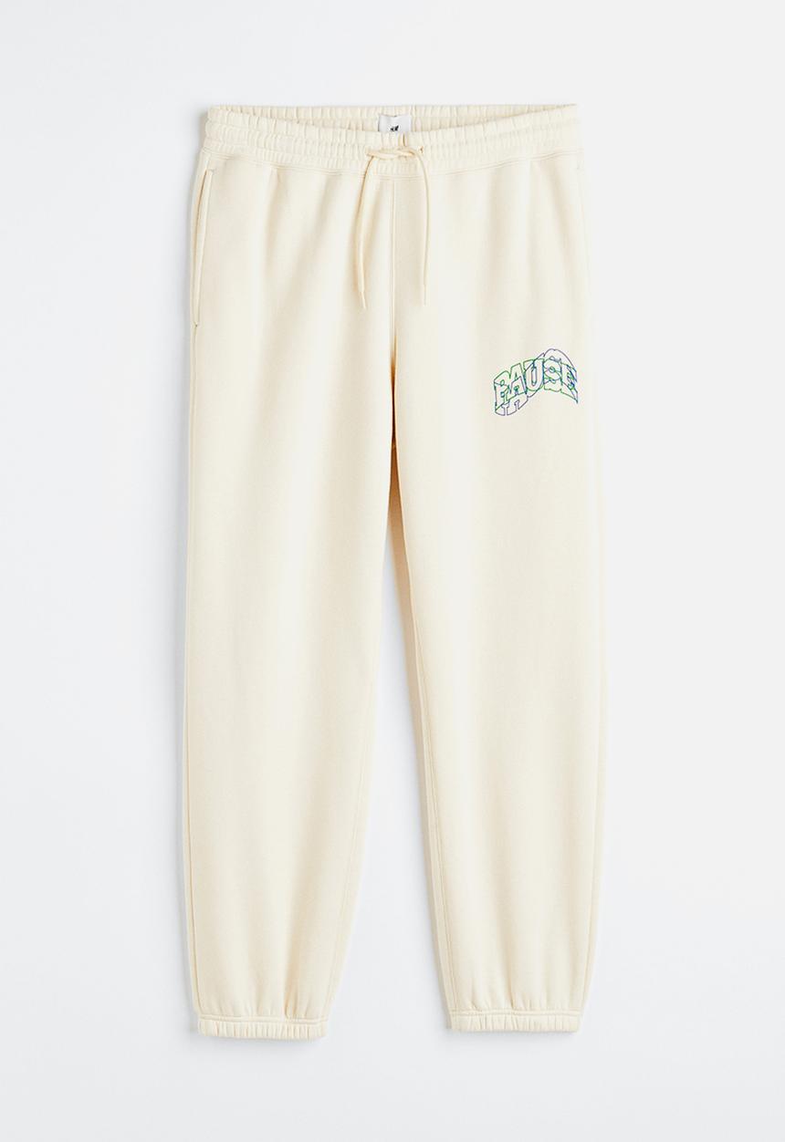 H&M - Relaxed fit sweatpants - multi,white