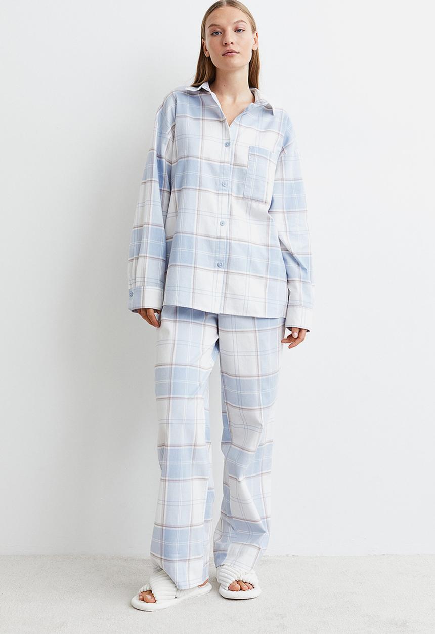 H&M - Checked pyjamas - light blue/checked