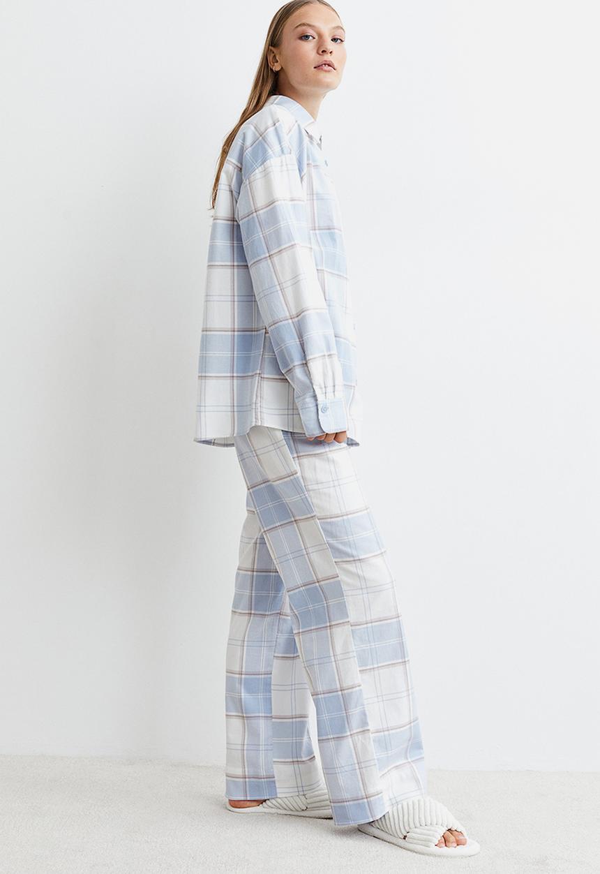 H&M - Checked pyjamas - light blue/checked