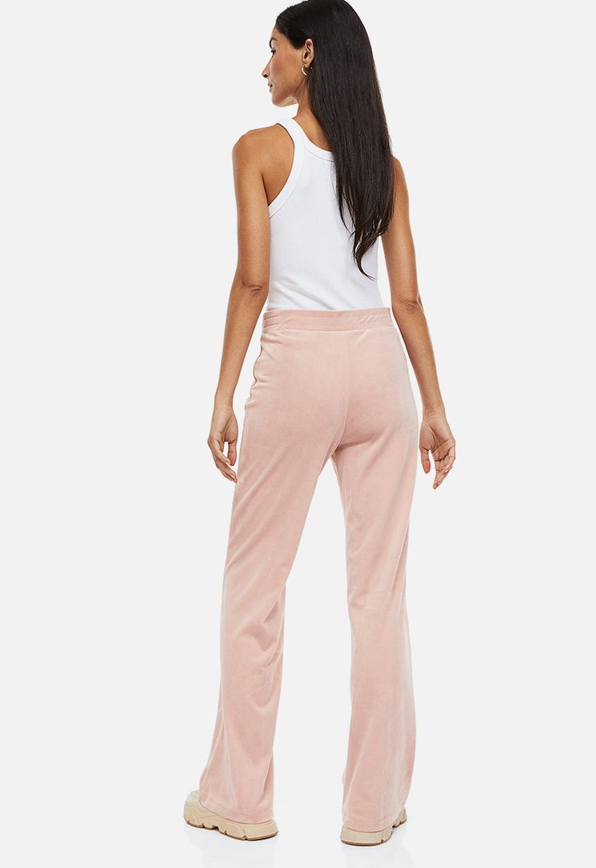 H&M - Velour trousers - powder pink