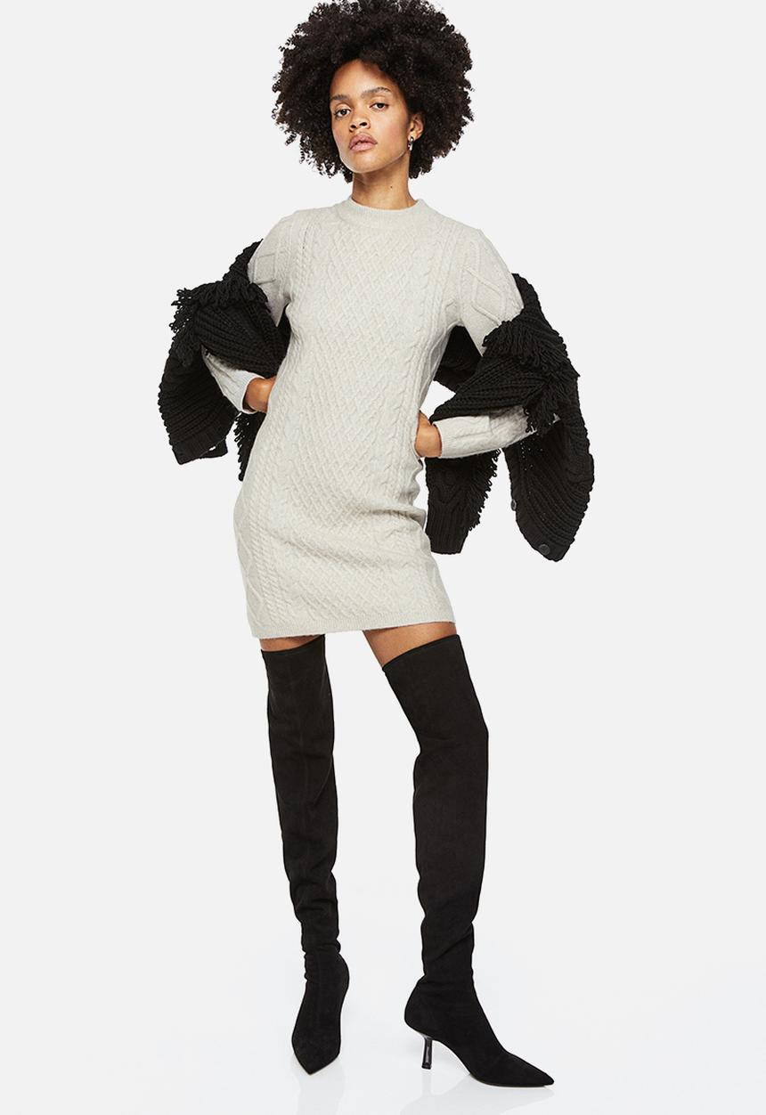 H&M - Cable-knit dress - natural white