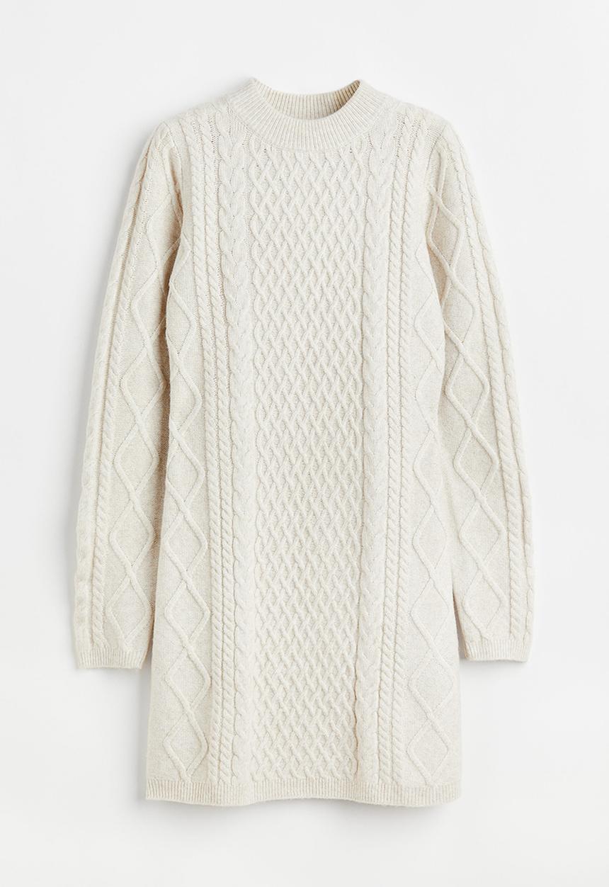 H&M - Cable-knit dress - natural white