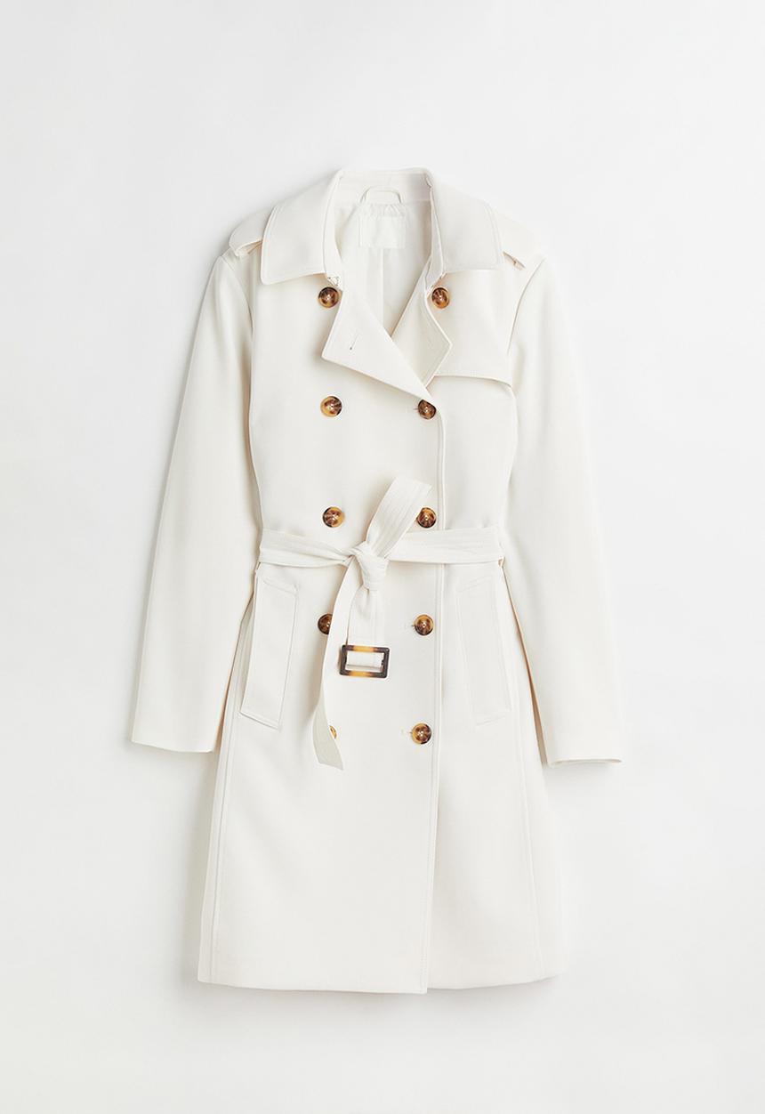 H&M - Double-breasted trench coat - white