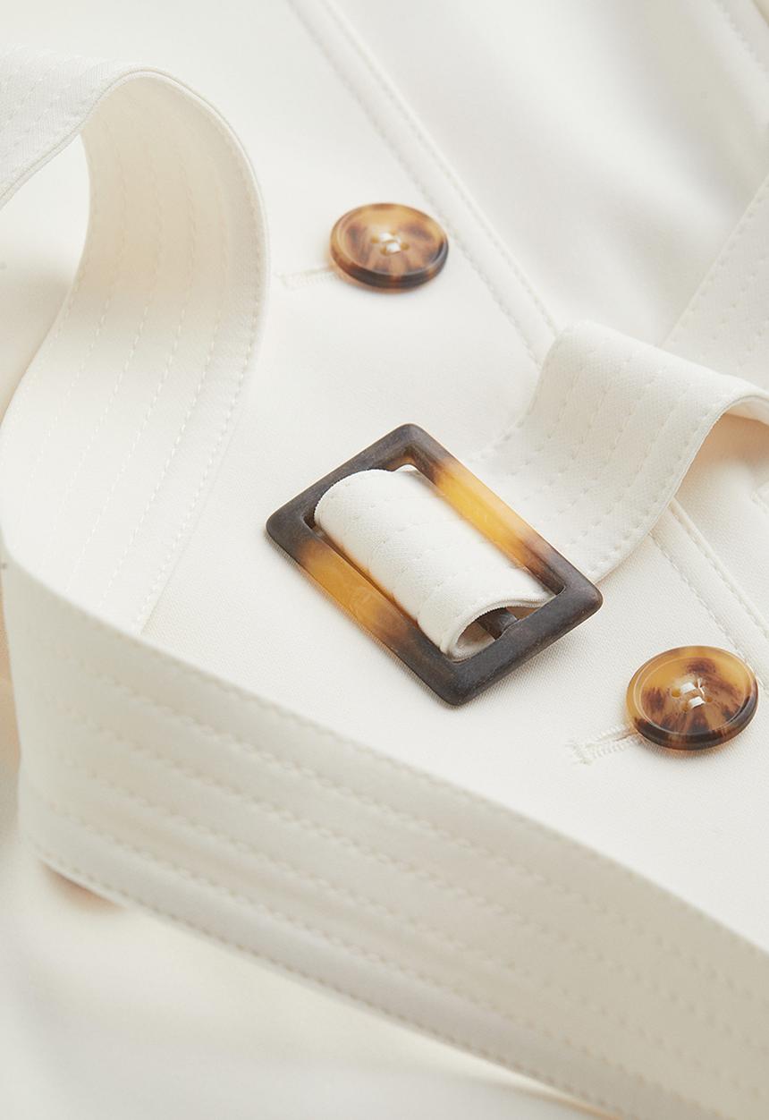 H&M - Double-breasted trench coat - white