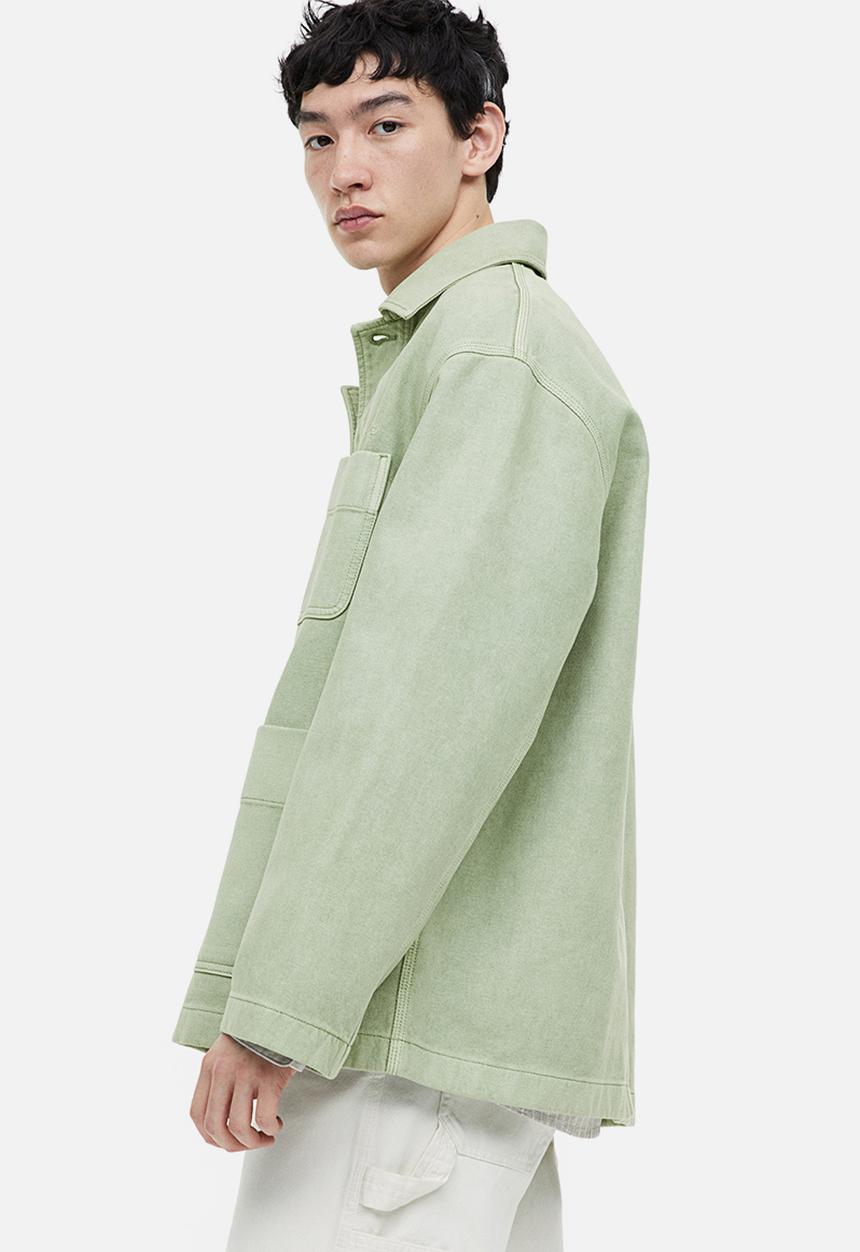 H&M - Boxy twill jacket - green