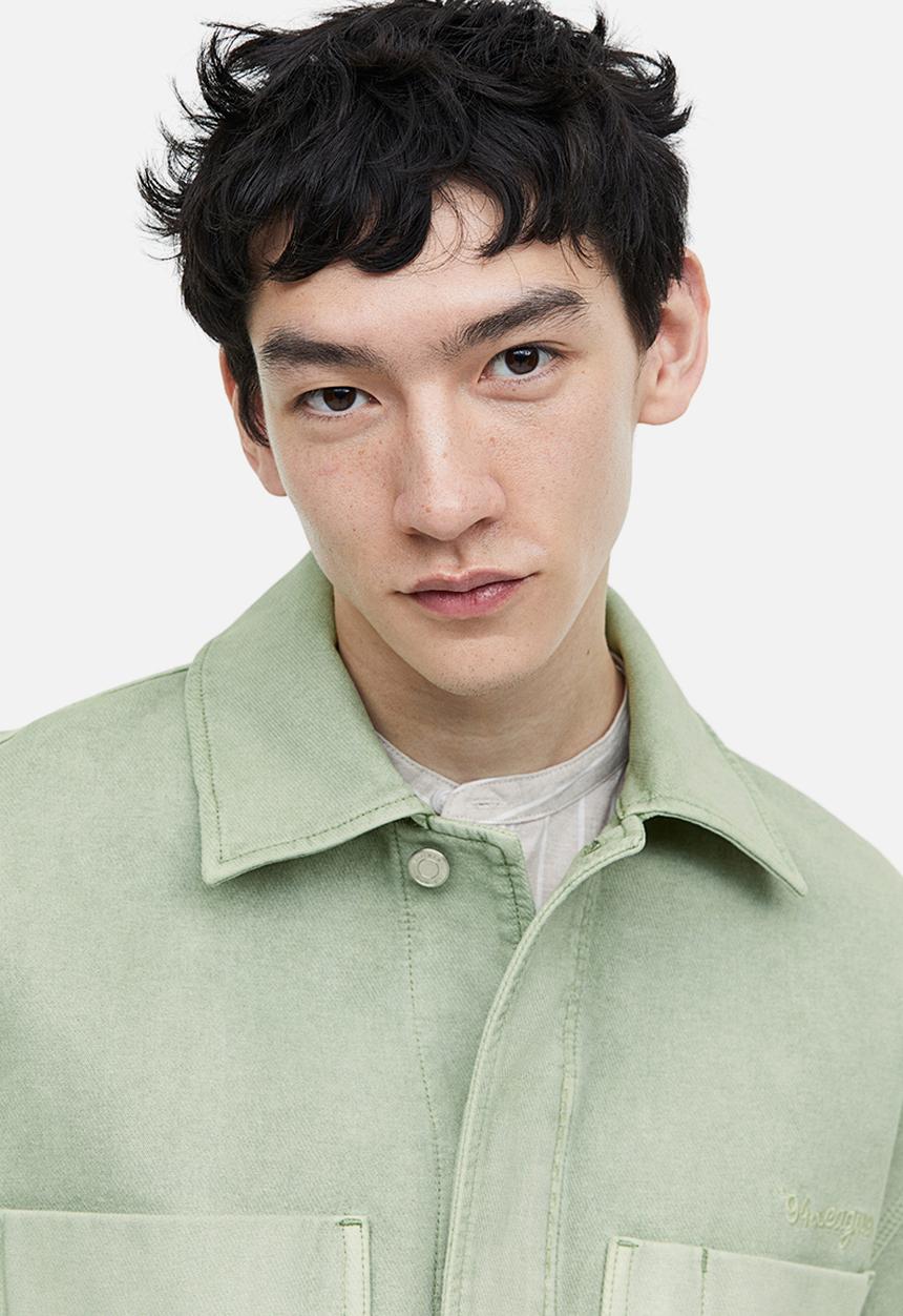 H&M - Boxy twill jacket - green