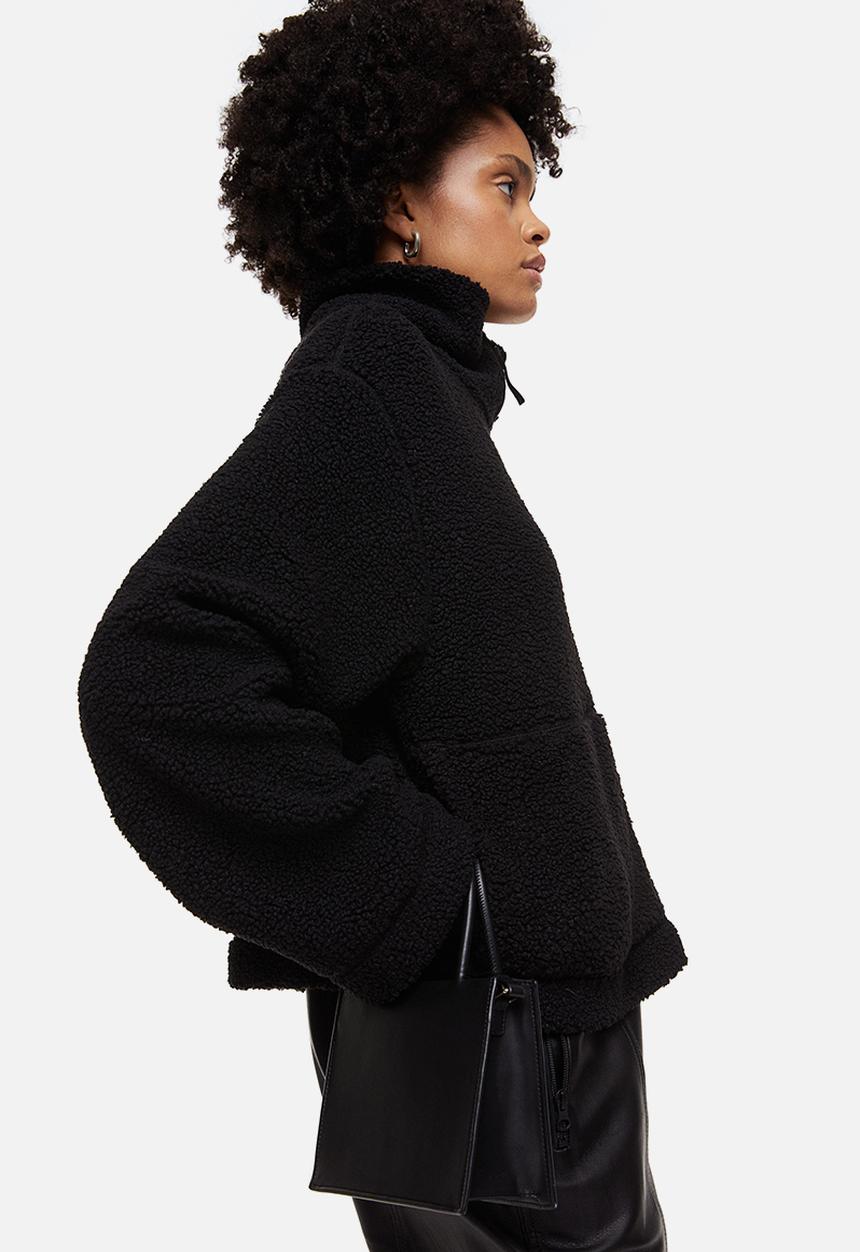 H&M - Teddy jacket - black