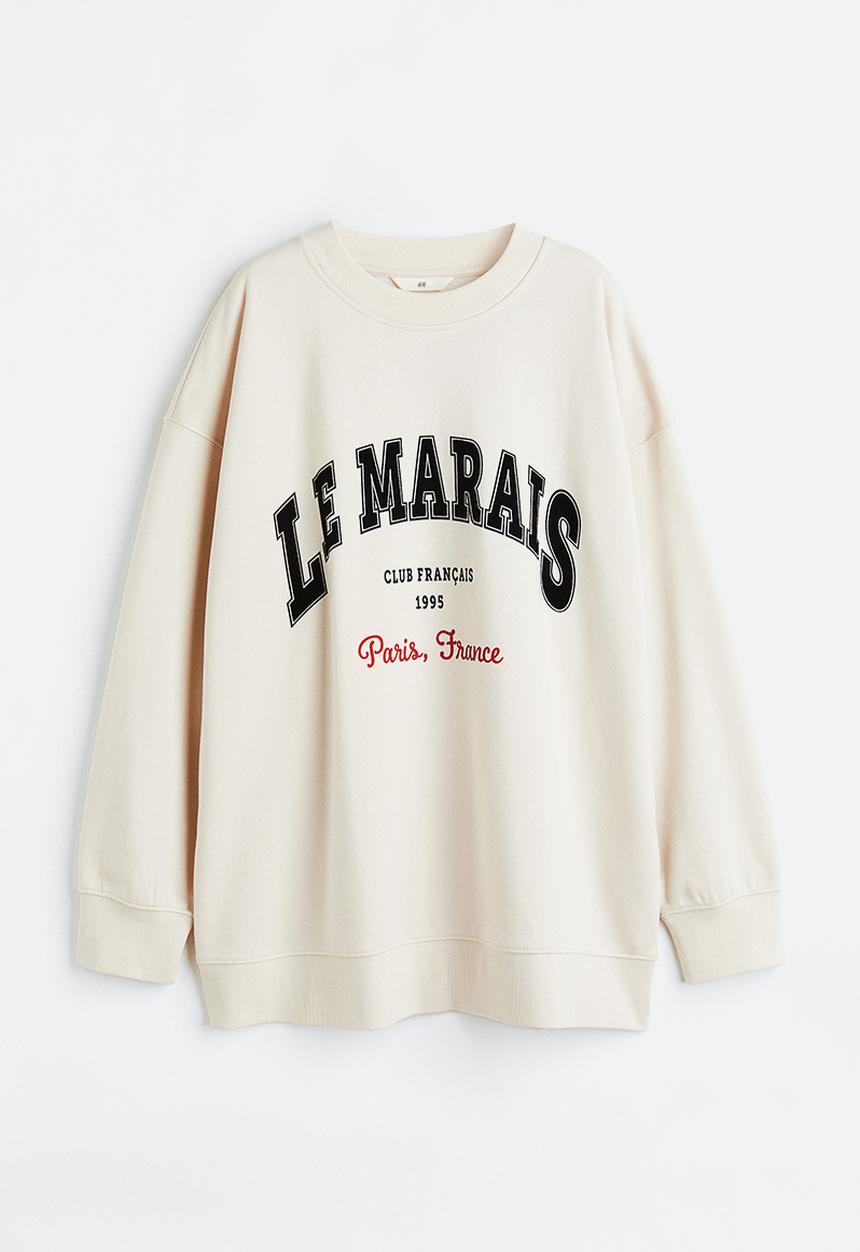 H&M - Printed sweatshirt - cream/le marais