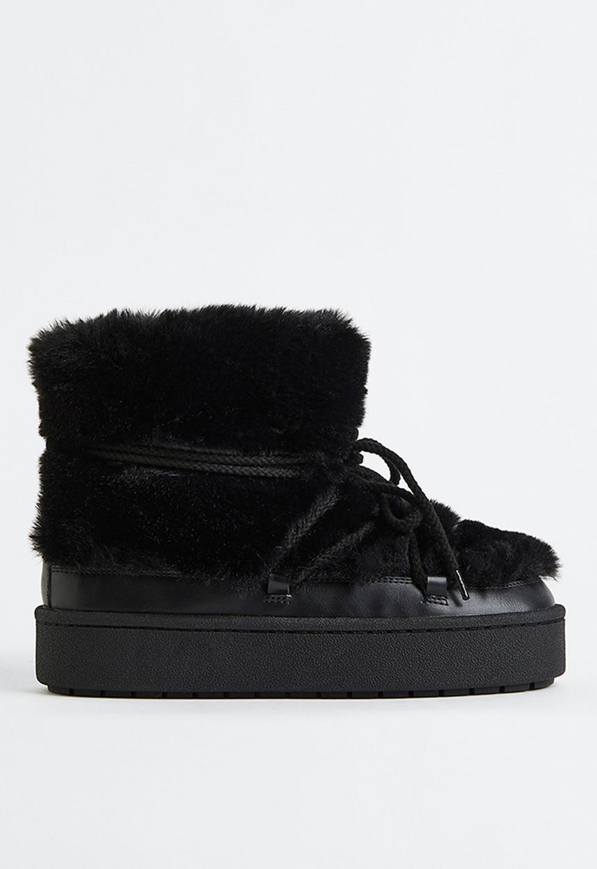 H&M - Laced padded boots - black