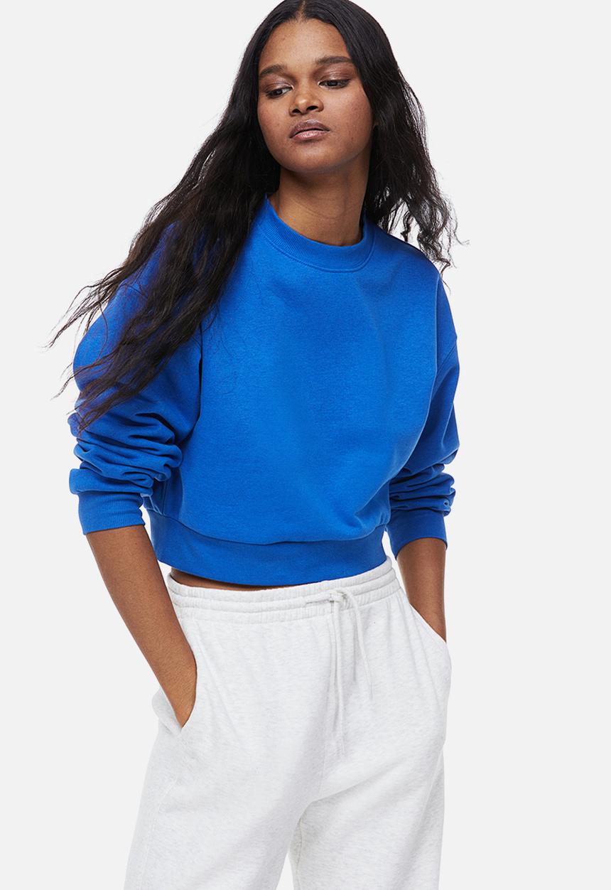 H&M - Cropped sweatshirt - bright blue