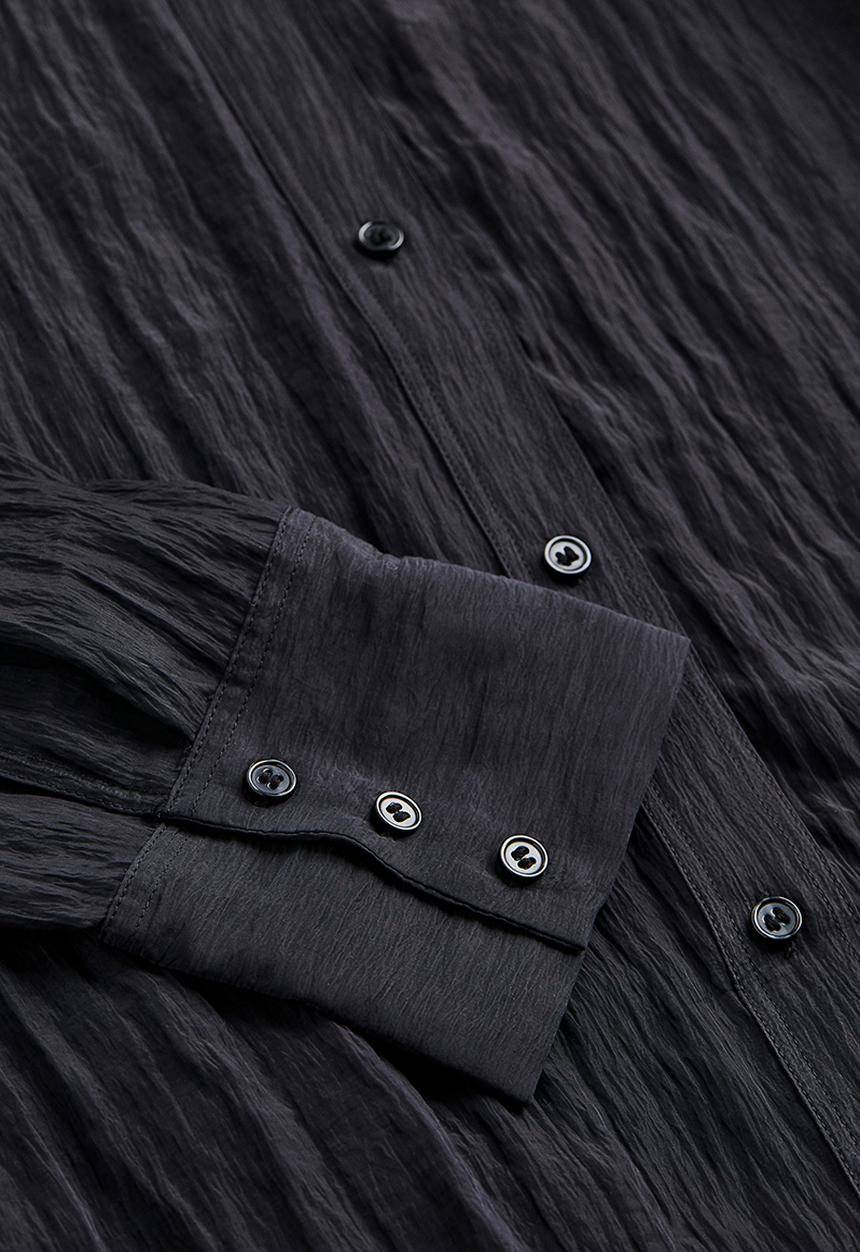 H&M - Crinkled chiffon shirt - black