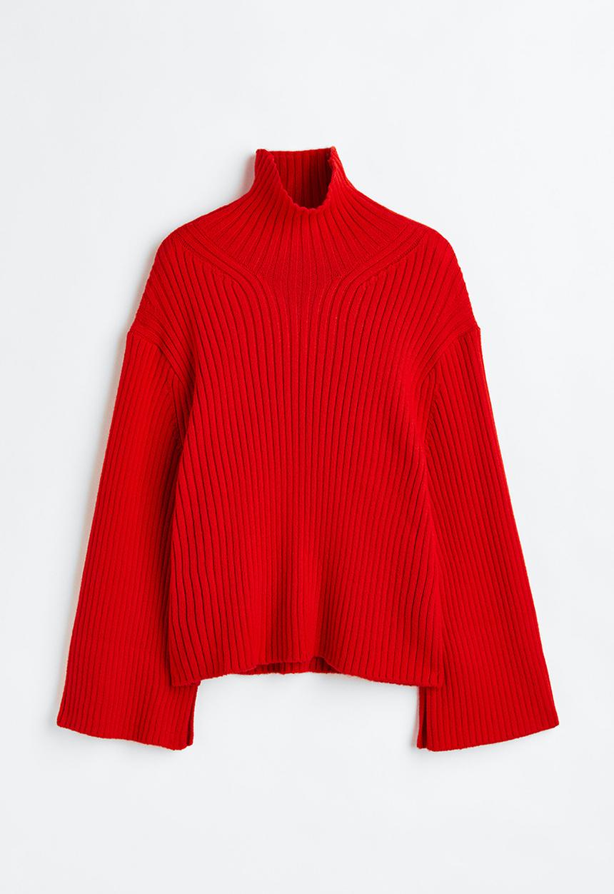 H&M - Oversized turtleneck jumper - red