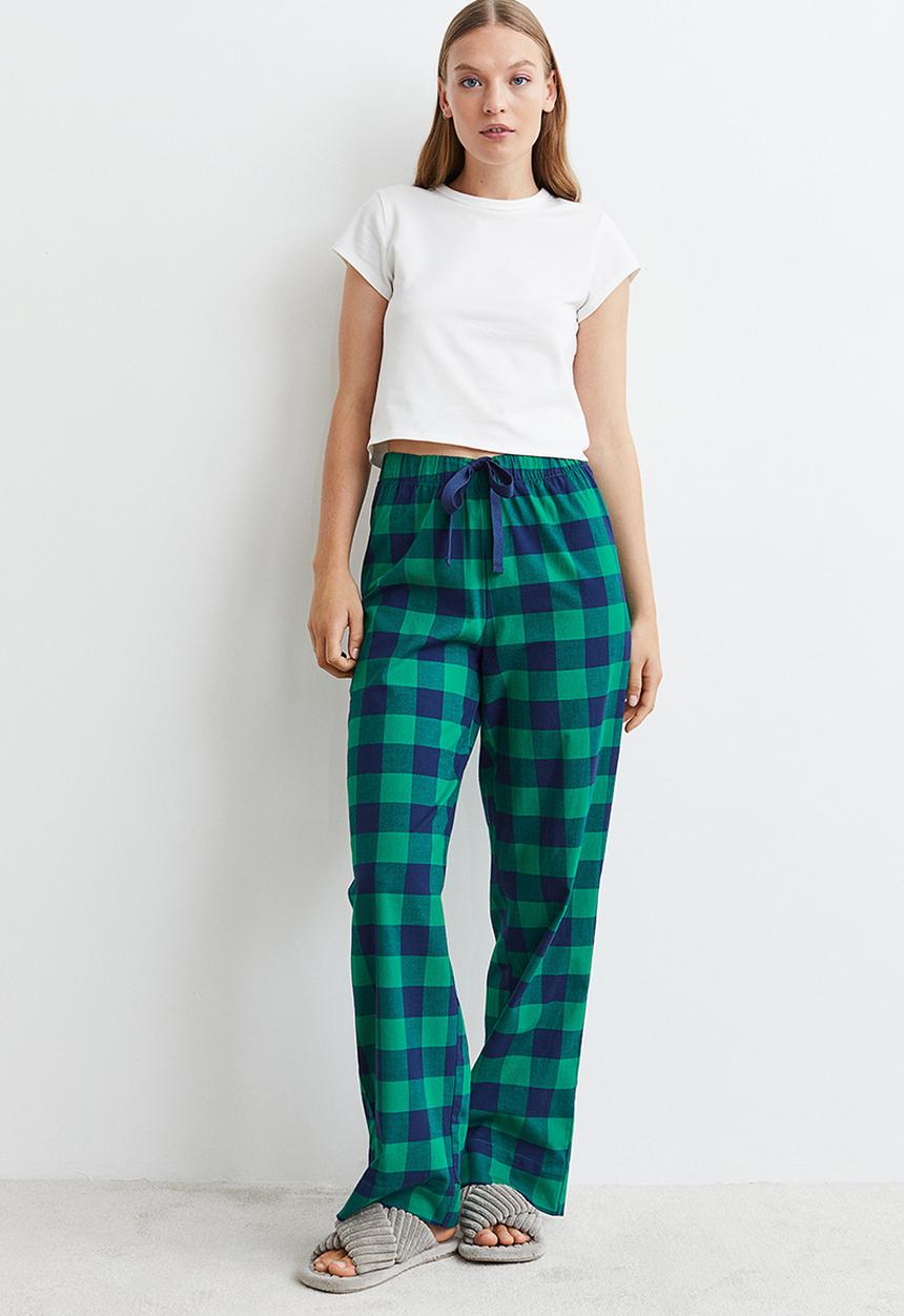 H&M - Pyjama bottoms - green/checked