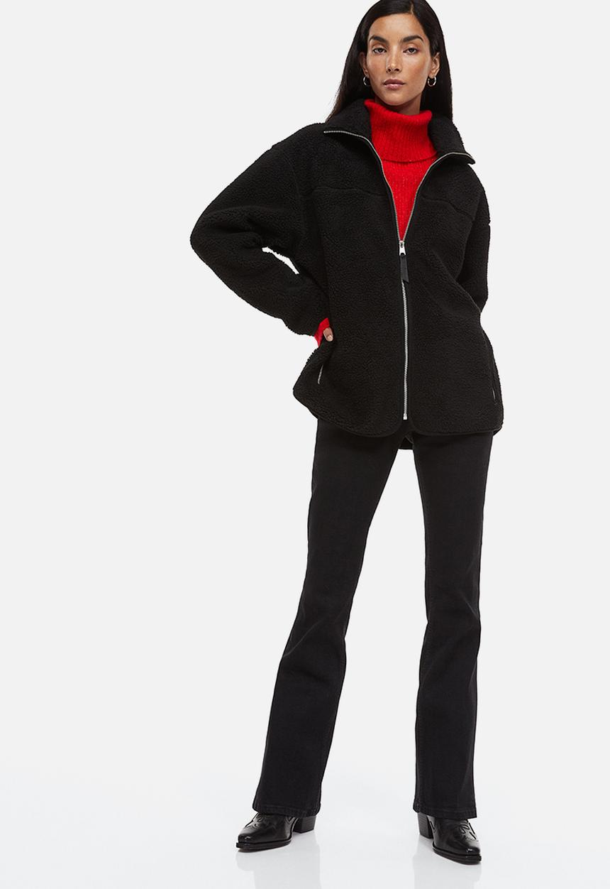 H&M - Rib-knit polo-neck jumper - red