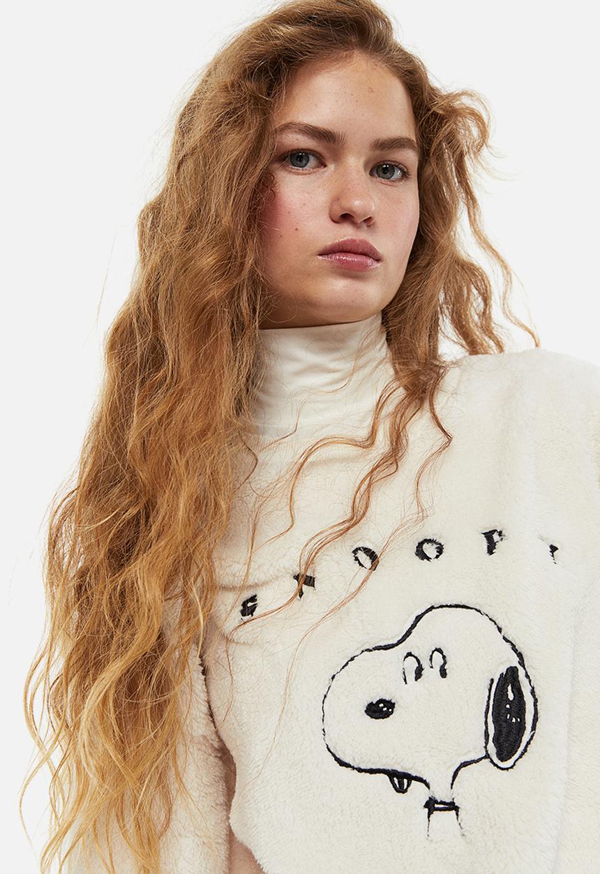 H&M - Printed sweatshirt - cream/snoopy