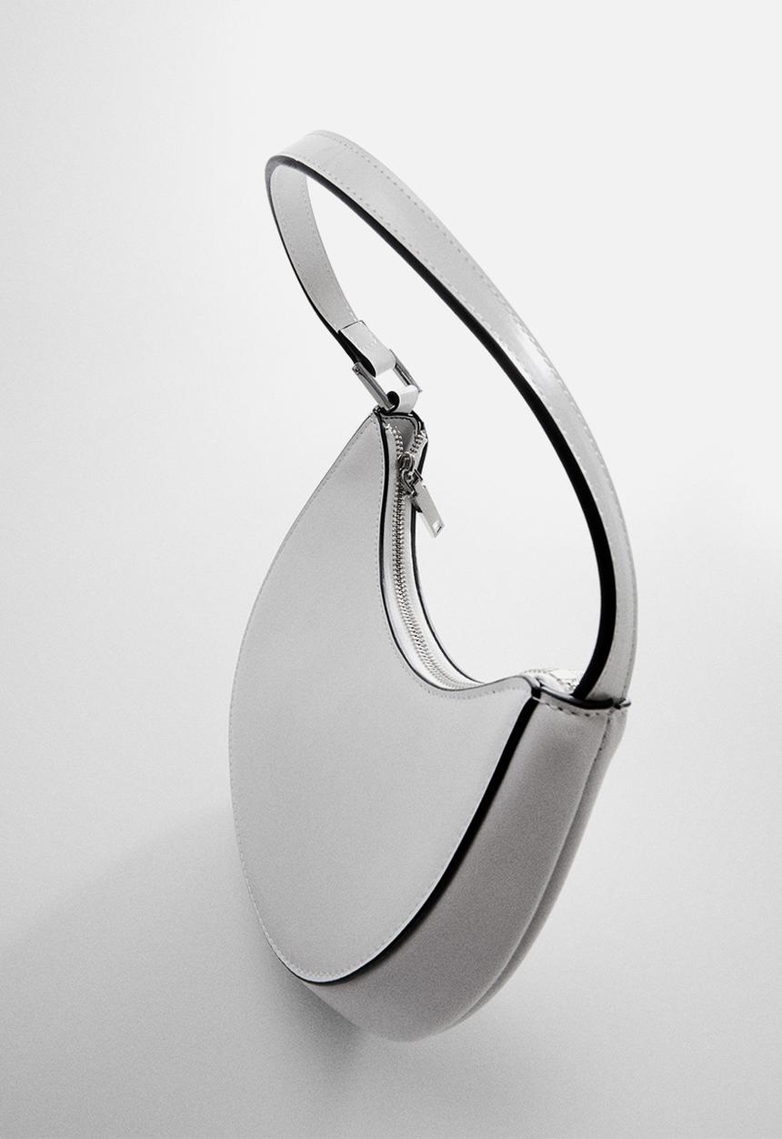 MANGO - Oval short handle bag - white