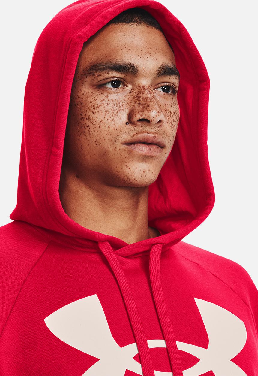 Under Armour - Ua rival fleece big logo hood - red