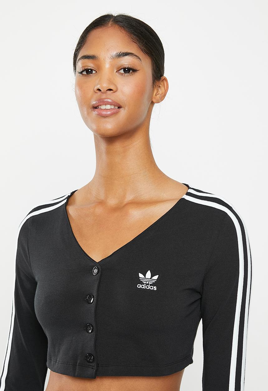 adidas Originals - Crop button long sleeve w - black
