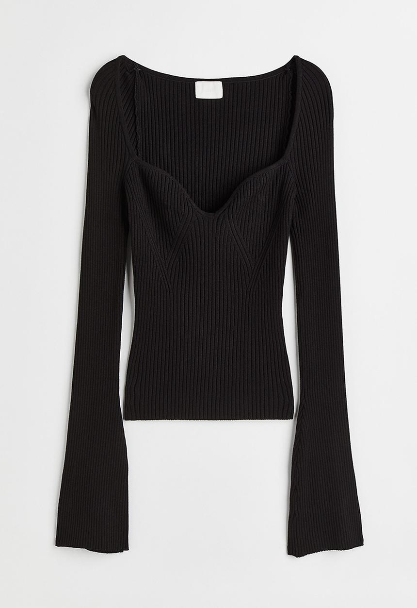 H&M - Rib-knit jumper - black