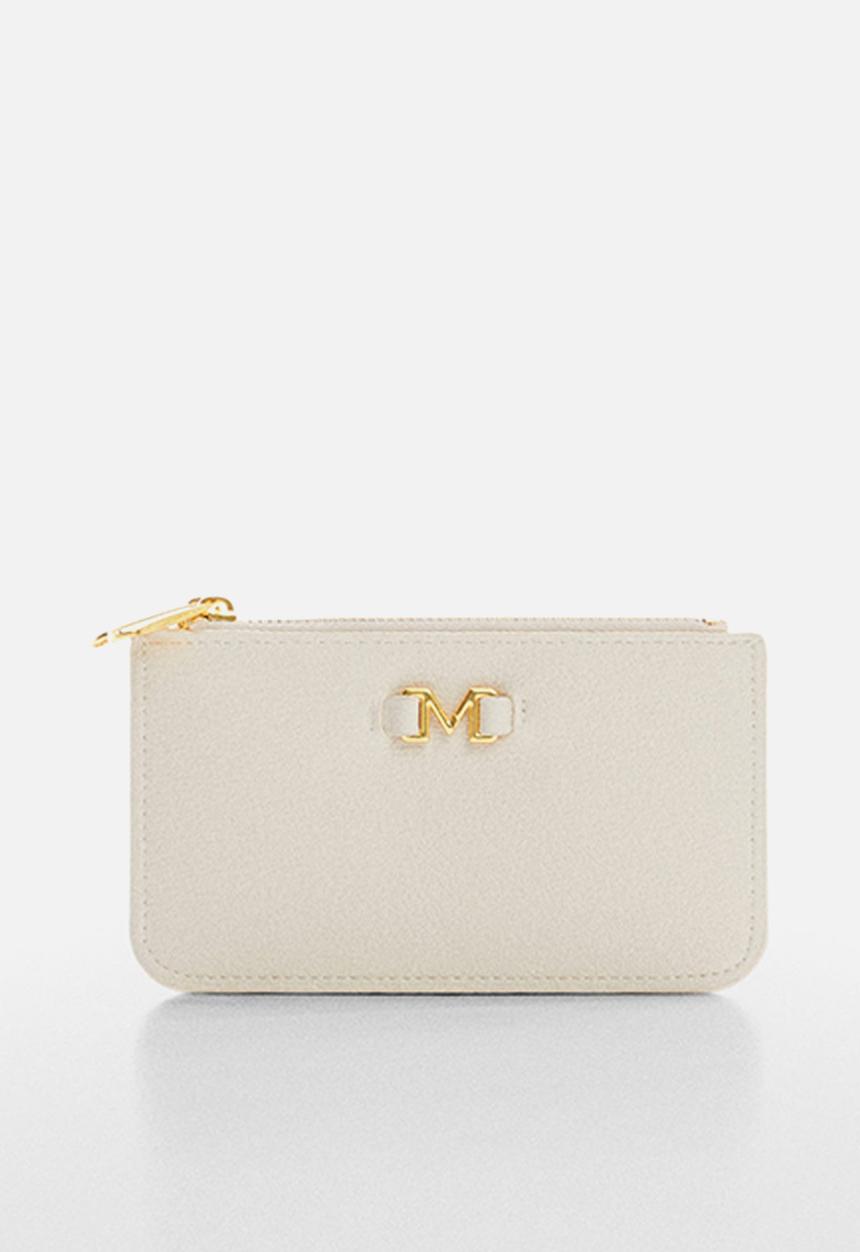 MANGO - Card holder malva - white
