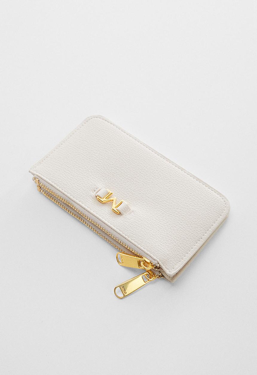 MANGO - Card holder malva - white