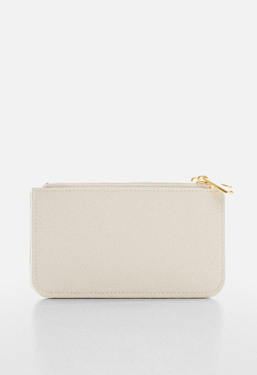 MANGO - Card holder malva - white