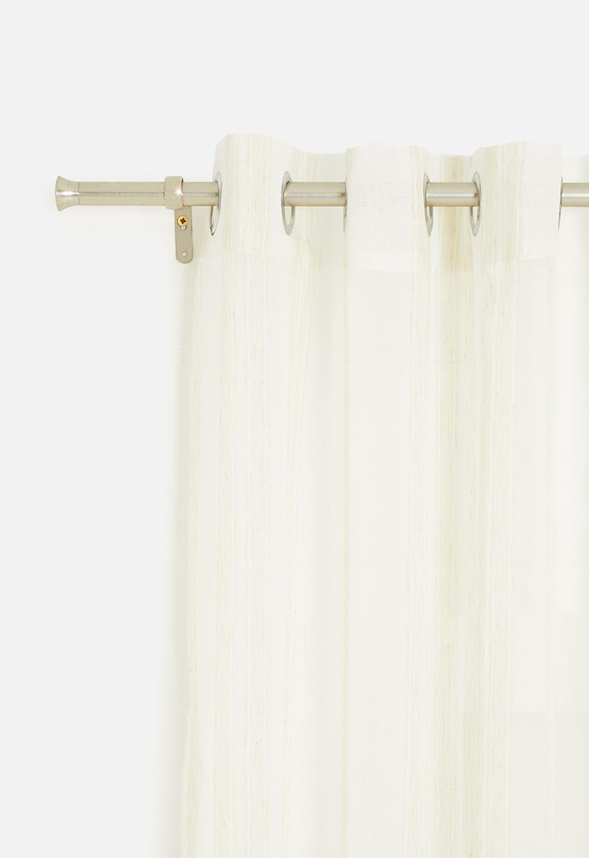 Design Collection - Linen stripe eyelet curtain - natural/linen