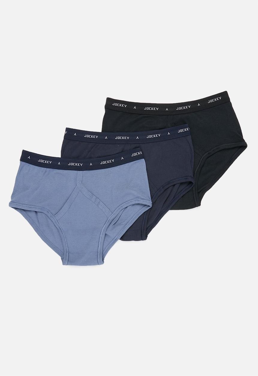 Jockey - 3 Pk rib y-front brief  -  darks Pk