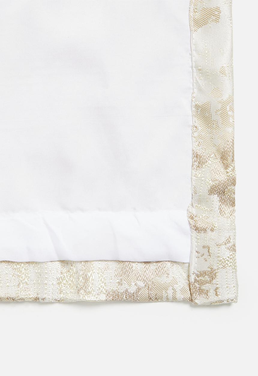 Design Collection - Victoria jacquard eyelet curtain - natural/taupe