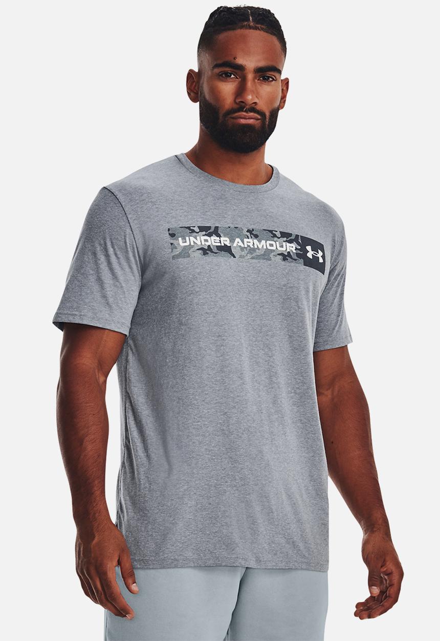 Under Armour - Ua camo chest stripe short sleeve - steel light heather