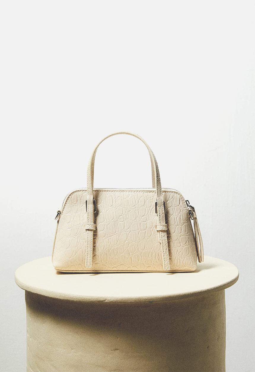 MANGO - Crocodile-effect handbag - off white