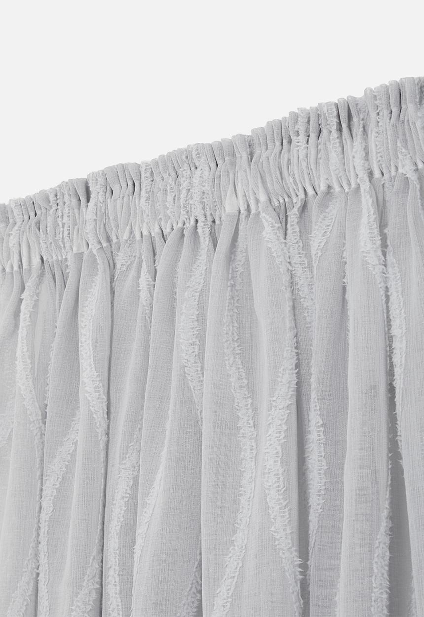Design Collection - Wave sheer taped curtain -  grey