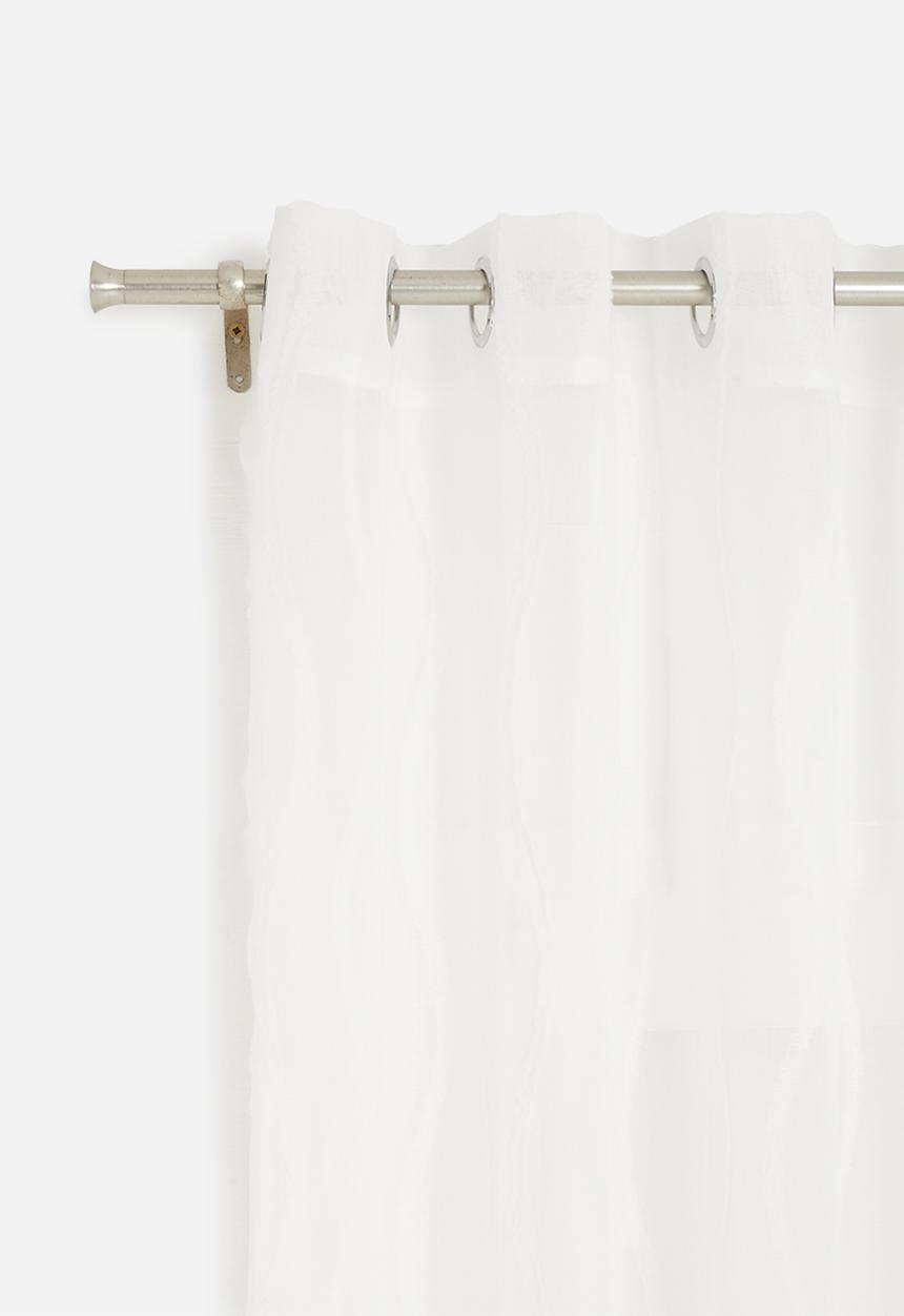 Design Collection - Wave sheer eyelet curtain -  natural/white