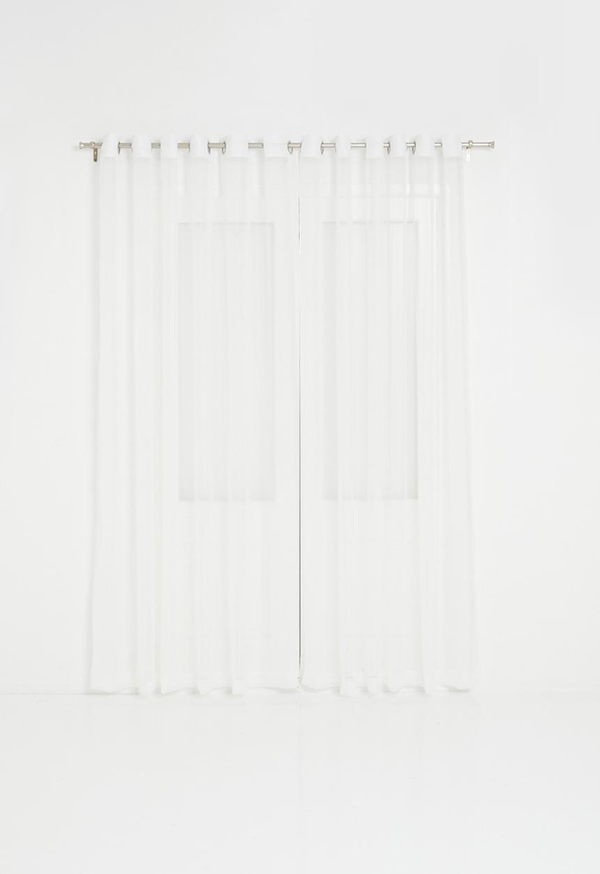 Design Collection - Plain voile eyelet curtain - white