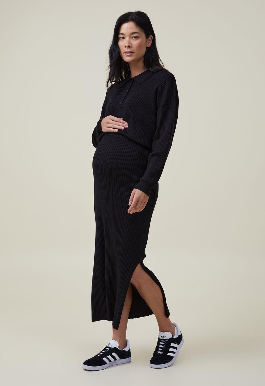 Cotton On - Maternity friendly urban midi skirt  - black