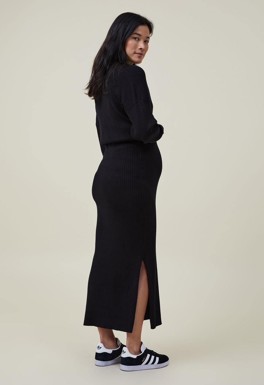 Cotton On - Maternity friendly urban midi skirt  - black